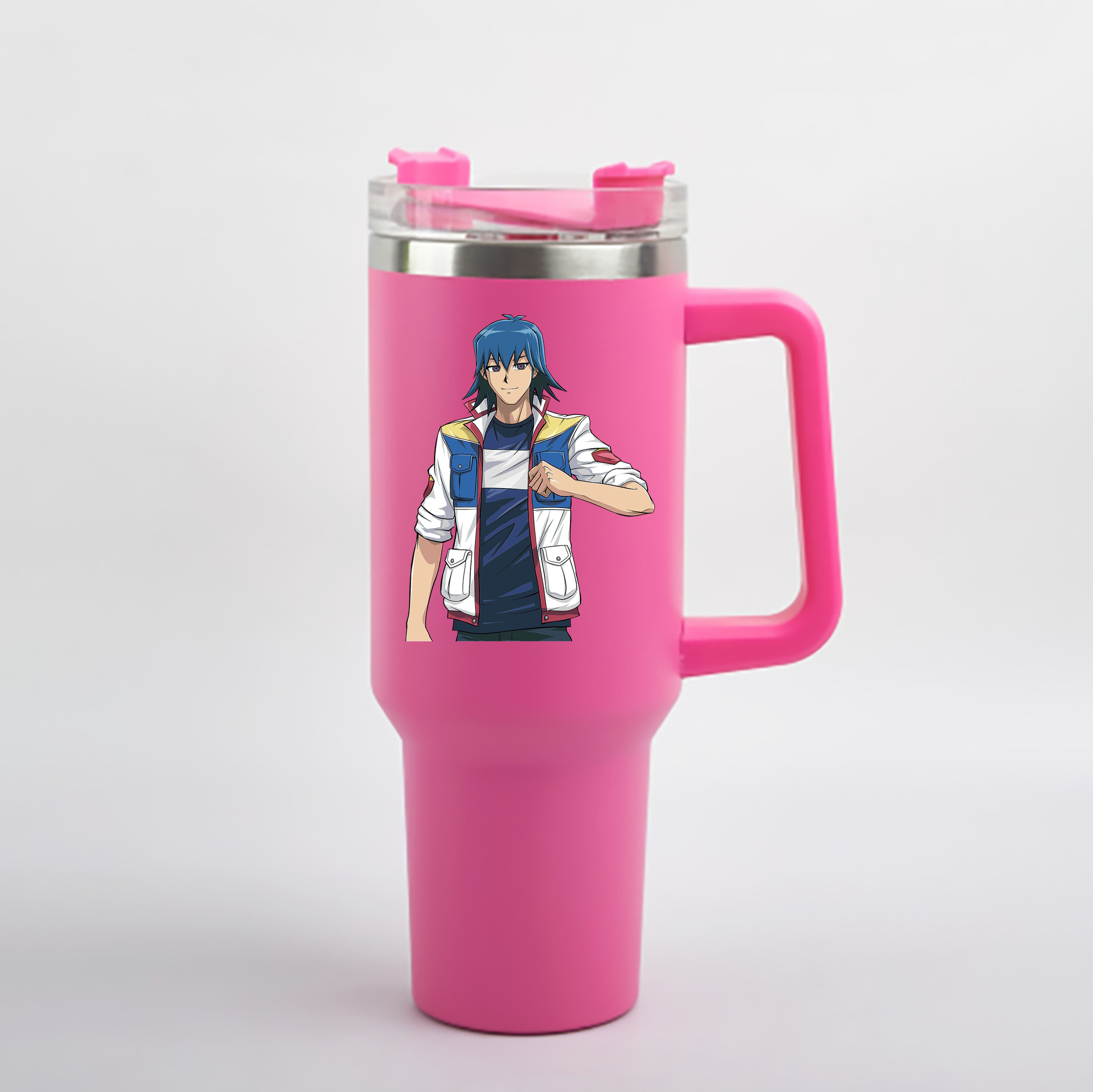 （画像用） 遊☆戯☆王 Yu-Gi-Oh! 1200mL車用タンブラー - クリスタルステッカー（プラスチックストロー付き）
